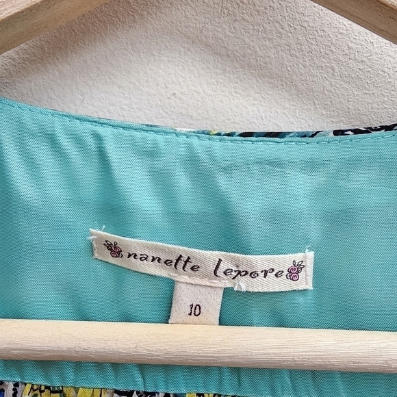 100% Silk Nanette Lepore "Ciao Bella" Print Wrap Blouse, Size Small - Picture 6 of 10